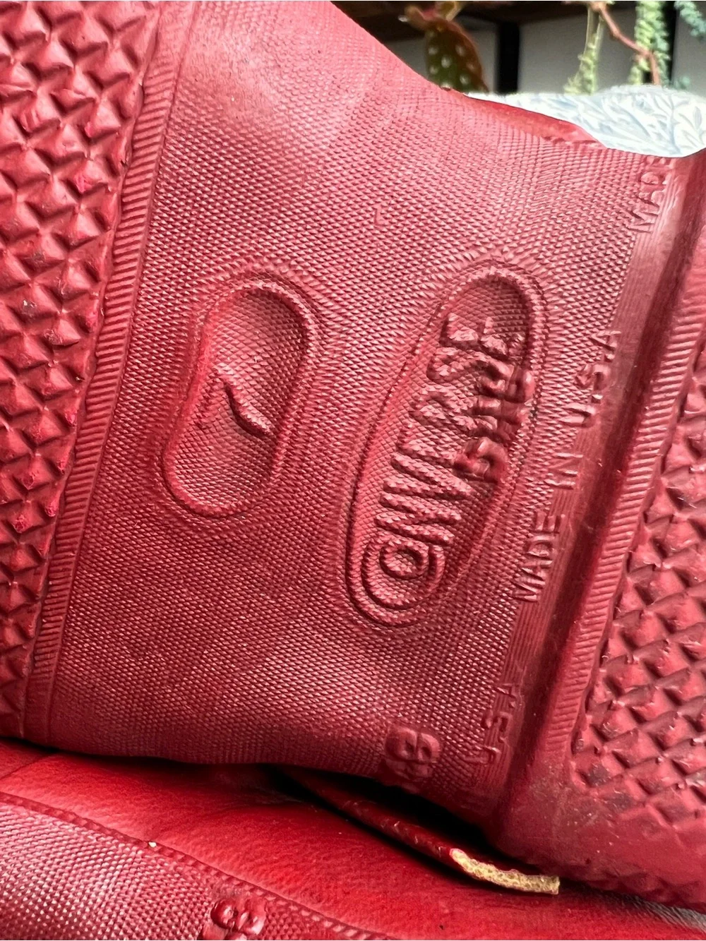 Vintage 1950s-60s Converse children's red rubber rain boot size 7 made in USA